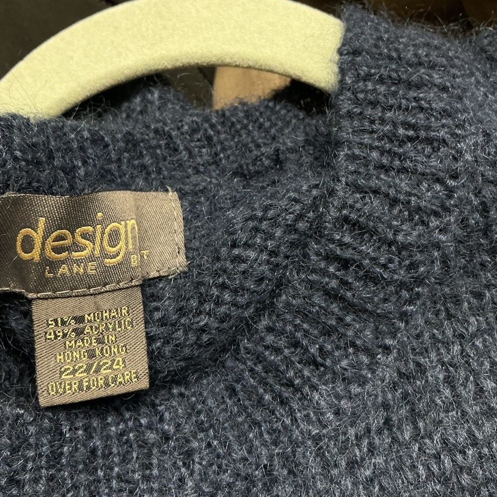 Lane Bryant Navy and Green Floral Crewneck Sweater - Picture 2 of 4